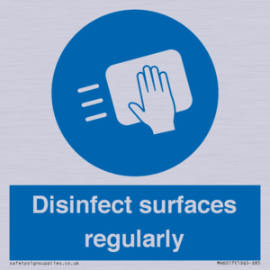 Disinfect surfaces regularly